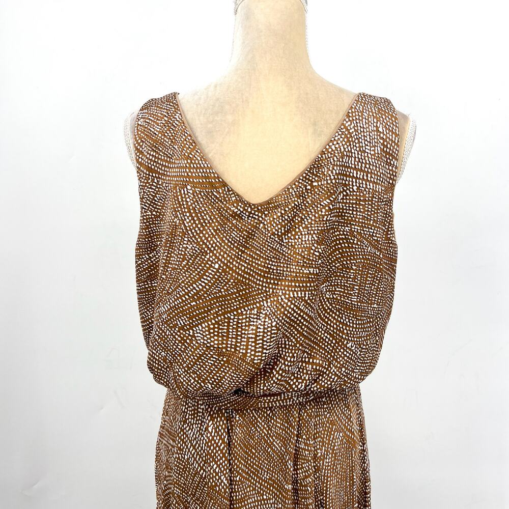 NIC+ZOE Womens Swirling Sands Bianca Dress Large Neutral Tan White Tank NWT - Picture 9 of 13